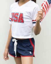 Load image into Gallery viewer, NAVY RED TRACK SHORTS
