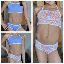 Load image into Gallery viewer, LAVENDER DREAMS BLOCK BIKINI TOP Summer 2022