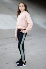 Load image into Gallery viewer, Military Green Stripe leggings