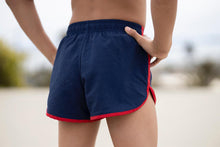 Load image into Gallery viewer, NAVY RED TRACK SHORTS
