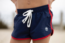 Load image into Gallery viewer, NAVY RED TRACK SHORTS